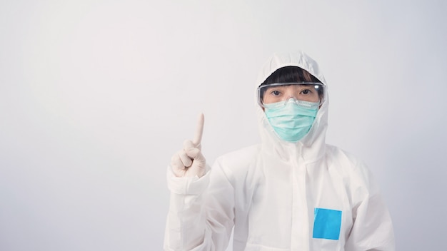 Doctor in protective suit and mask