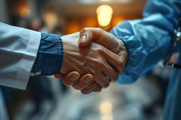 Photo doctor shaking business hand