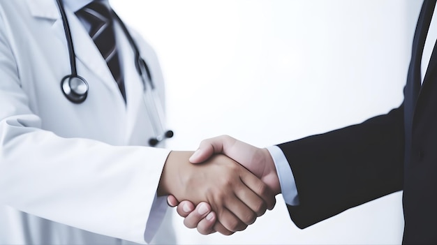 A doctor shaking hands with a doctor