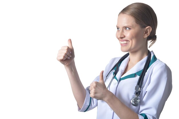 Doctor showing thumbs up