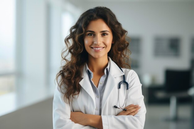 A doctor smilling to the camera