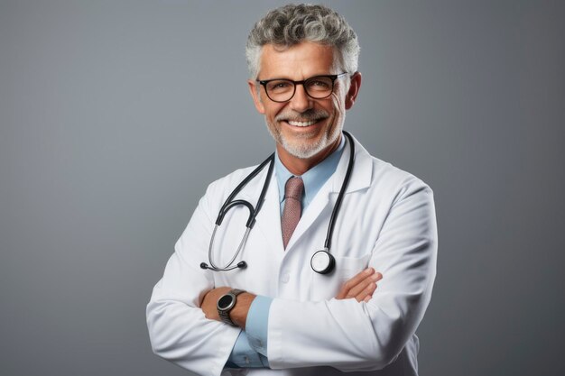 A doctor smilling to the camera