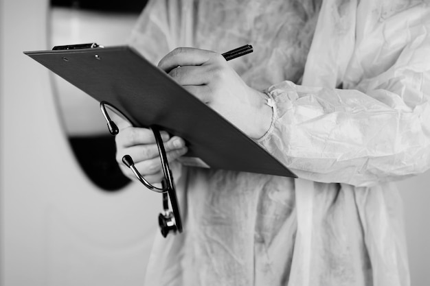 Doctor stethoscope file black and white