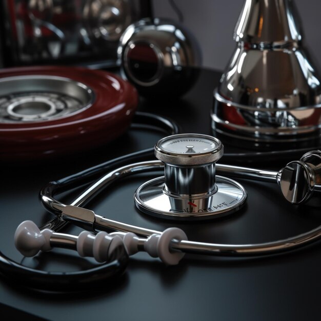 Photo doctor stethoscope on the table