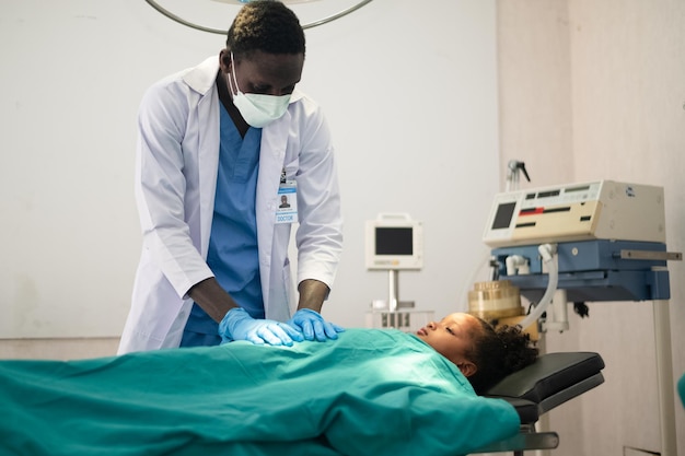 Doctor surgical cancer with kid professional surgical doctor team operating surgery a patient in the operating room at hospital