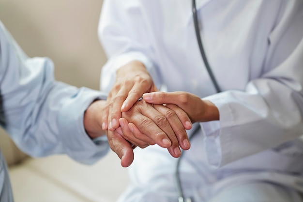 Doctor taking care of patient