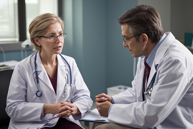 doctor talking to patient