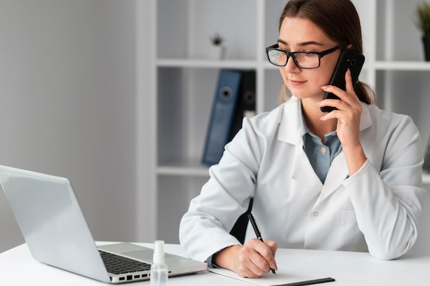 doctor talking on the phone