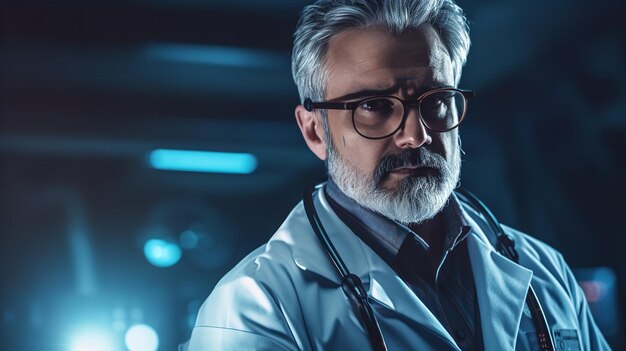 Doctor wearing goggles Generative Ai