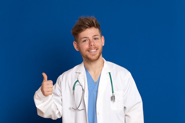 Doctor wearing a white lab coat