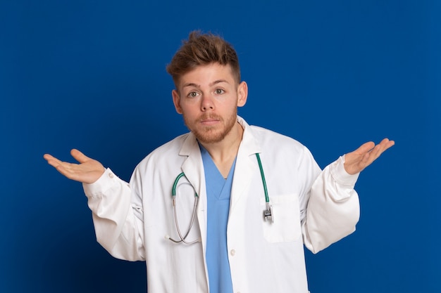 Doctor wearing a white lab coat