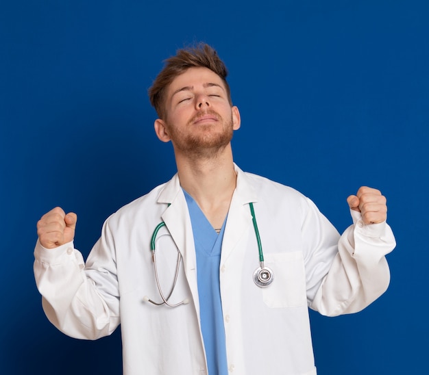 Doctor wearing a white lab coat