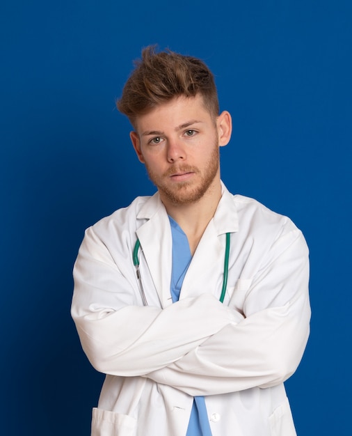 Doctor wearing a white lab coat