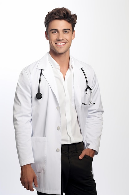 Doctor in white background