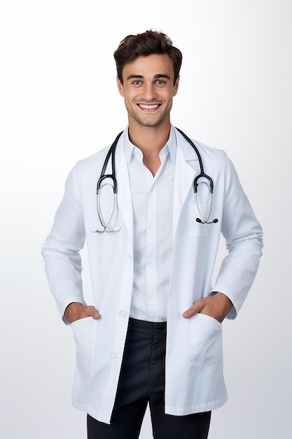 Doctor in white background