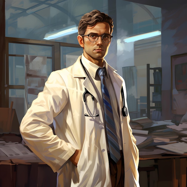 doctor in a white coat he is very friendly and willing to help