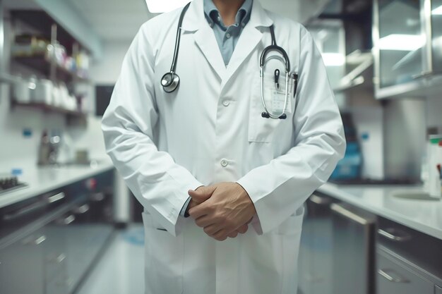 Doctor in a white medical coat