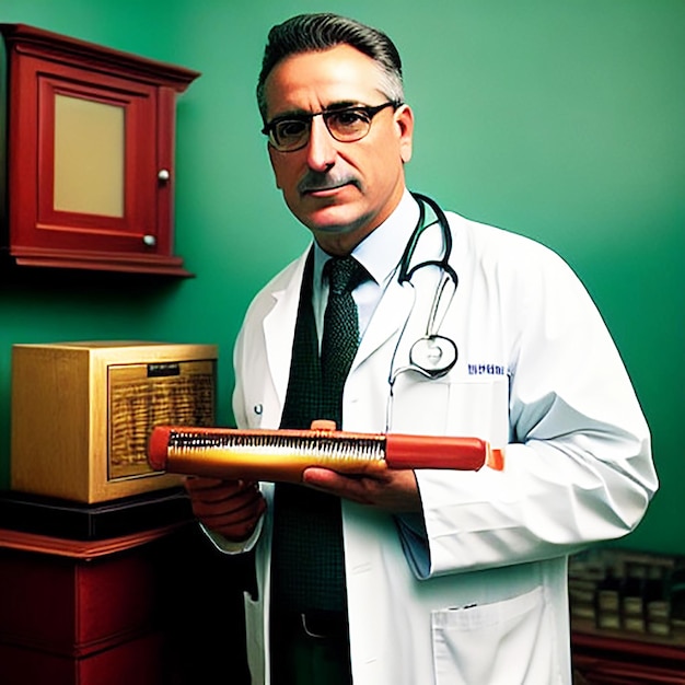 A doctor with his medical instrument