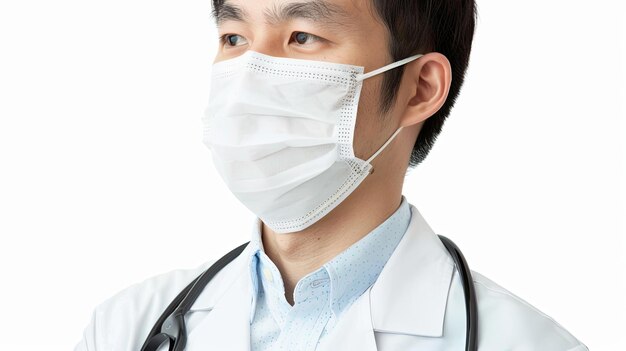 Photo doctor with a mask closeup