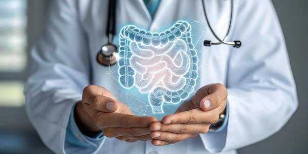 doctor with organ hologram