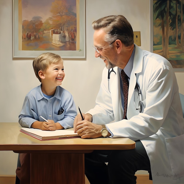 Doctor with patient happy smile