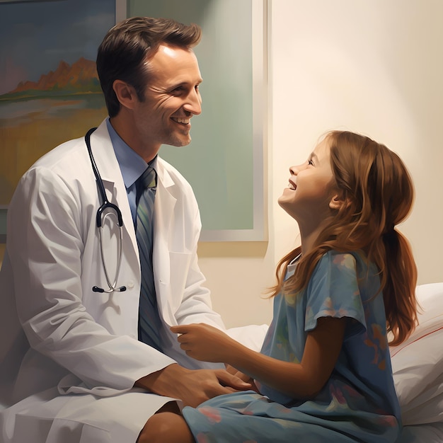 Doctor with patient happy smile
