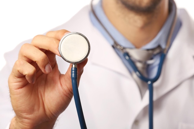 Doctor with stethoscope closeup