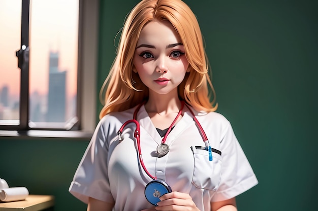 A doctor with a stethoscope in her hand