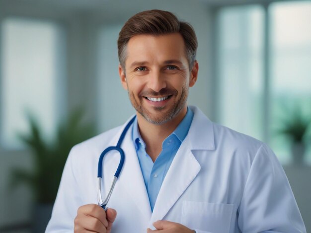 a doctor with a stethoscope in his hand