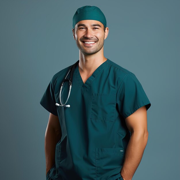 a doctor with a stethoscope on his neck