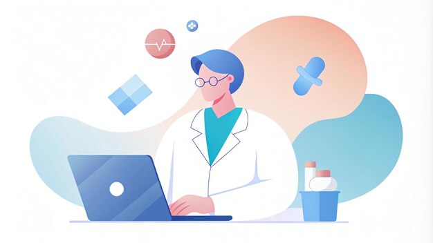 Photo doctor work abstract concept illustration