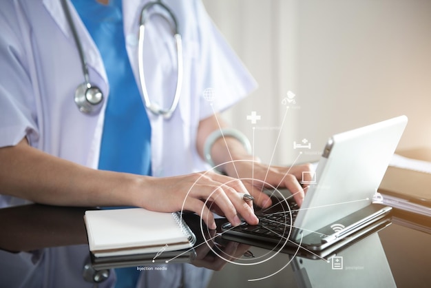 doctor work on digital tablet healthcare doctor technology tablet using computer