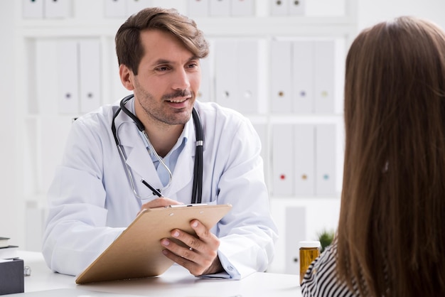Doctor writing