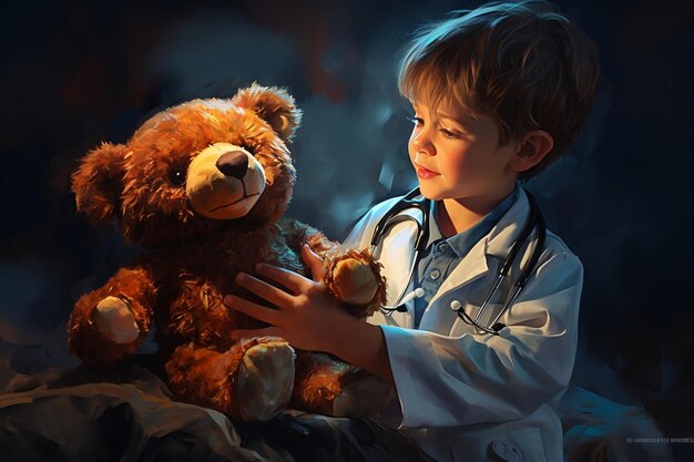 Doctor39s Diagnose Kinderarts Illustratie Generatieve AI
