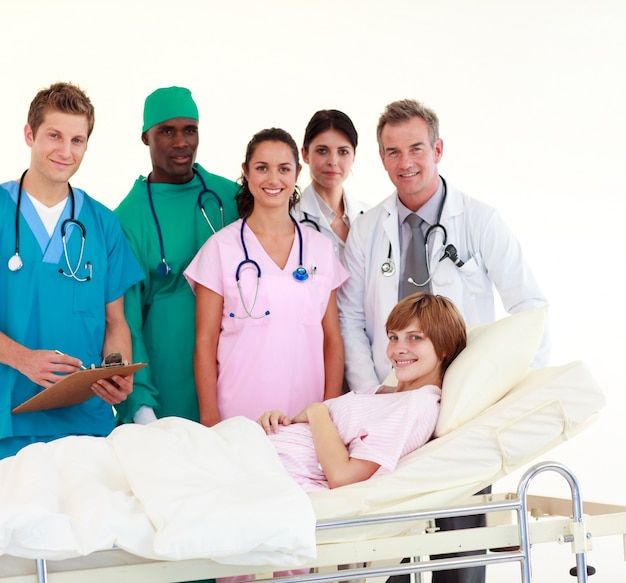 Doctors attending to a patient 