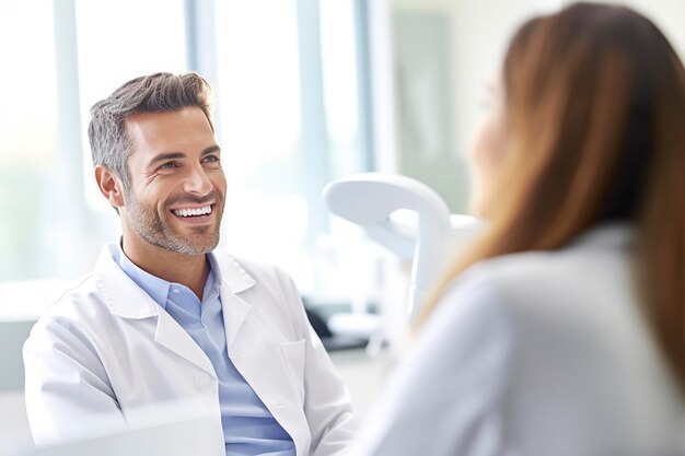 Doctors chatting animatedly and smiling Ai generated