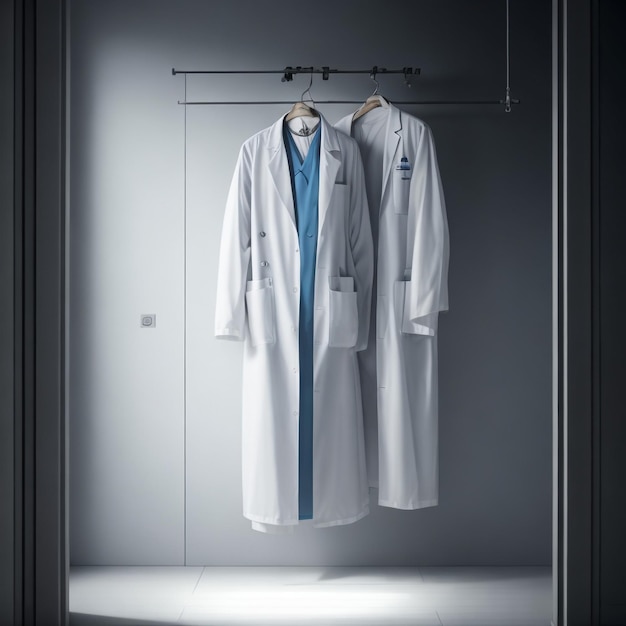 Doctors coat hanging on a hanger