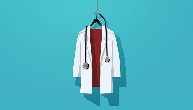 Foto un cappotto da dottore e uno stetoscopio.