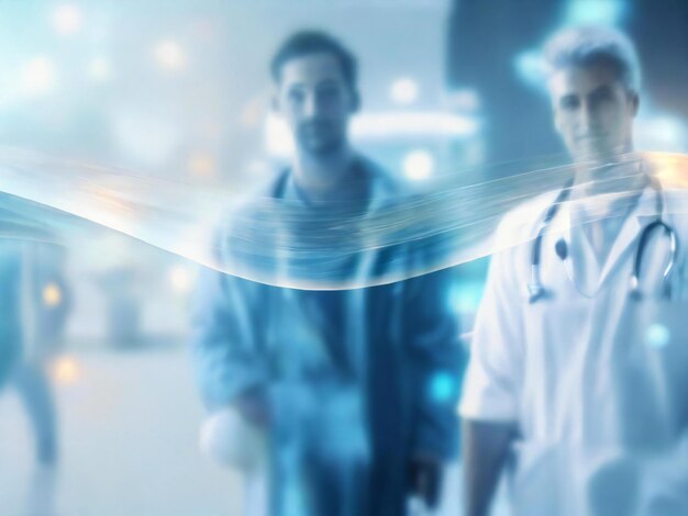 Doctors day banner design with doctor and stethoscope hyper realistic image banner template