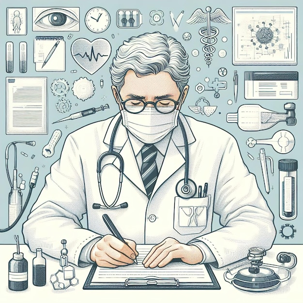 Photo doctors day illustration