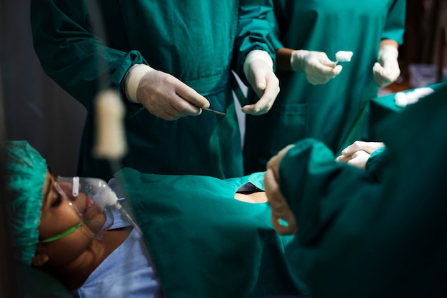 Doctors doing an operation