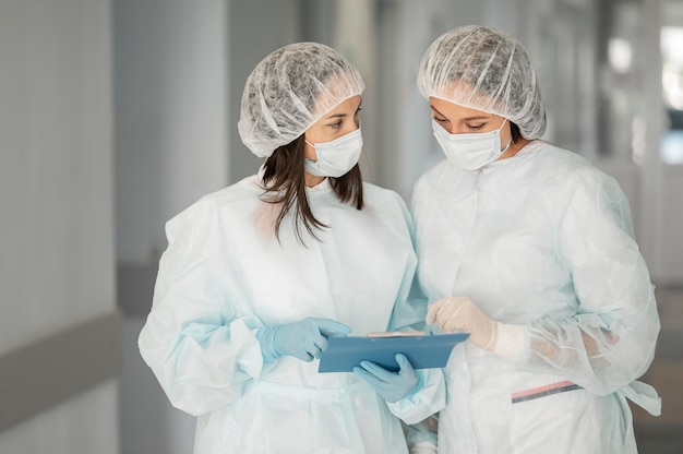 Doctors in hazmat suits at the hospital