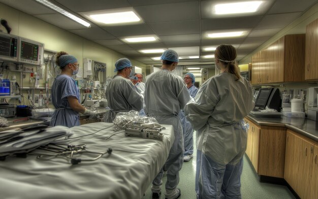 Doctors and Nurses Preparing for a Medical Procedure