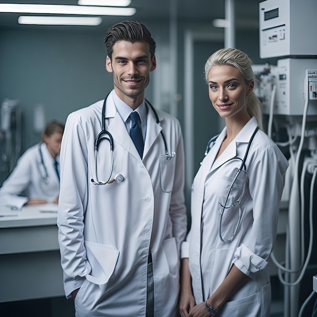 Doctors and nursing propaganda smiling welcome