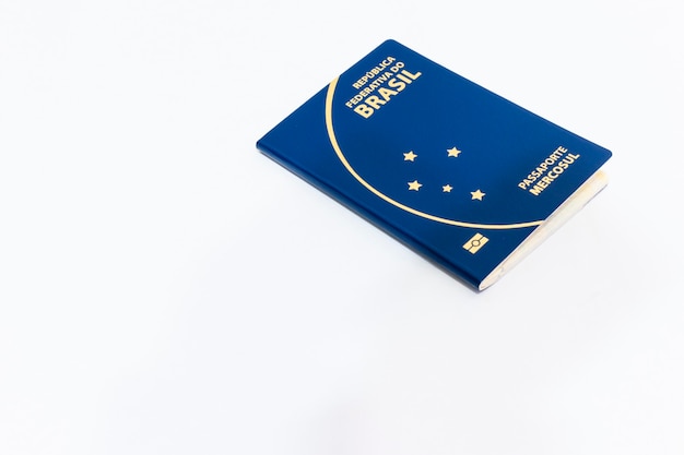 Photo document, brazilian passport. white background