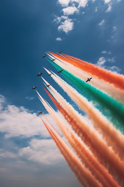 Foto documenta lo spettacolo aereo mozzafiato della forza aerea indiana il giorno della repubblica