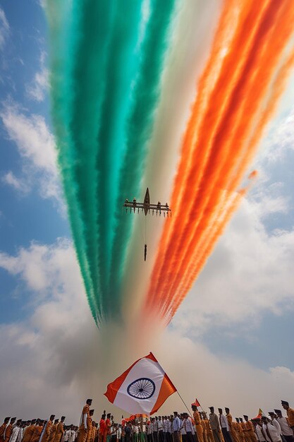 Foto documenta lo spettacolo aereo mozzafiato della forza aerea indiana il giorno della repubblica