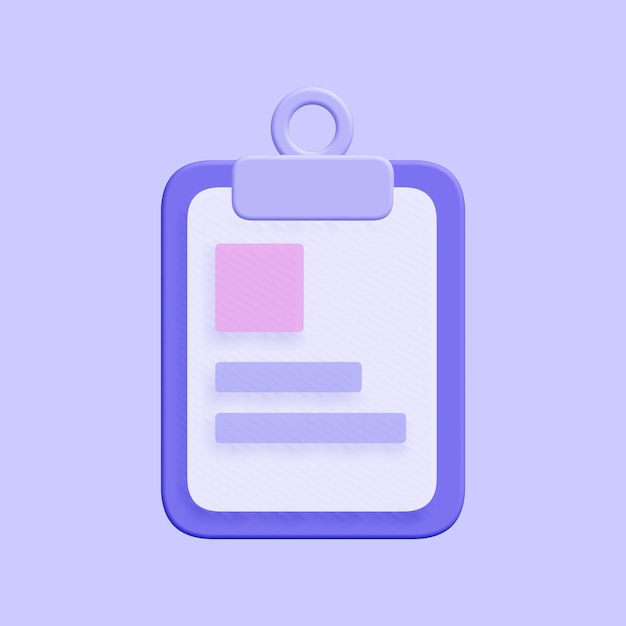 Document icon Isolated on blue 3D Render