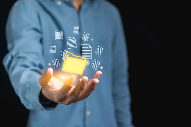 document management concept databases searching and managing files online document databases record keeping database technology file access document sharing