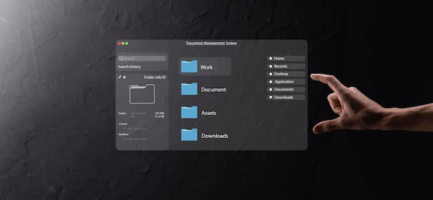 写真 ドキュメント管理の概念仮想画面アイコンドキュメント管理システムdms会社のファイルとデータの効率的なアーカイブ検索と管理のためのオンラインドキュメントデータベースソフトウェア